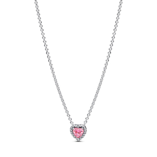 Pink Elevated Heart Necklace