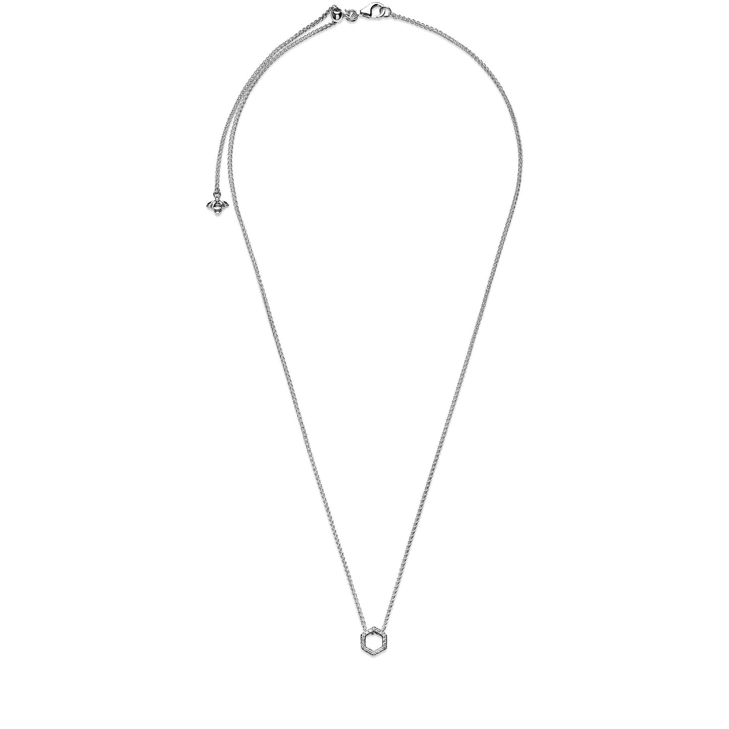 Sparkling Honeycomb Hexagon Collier Necklace