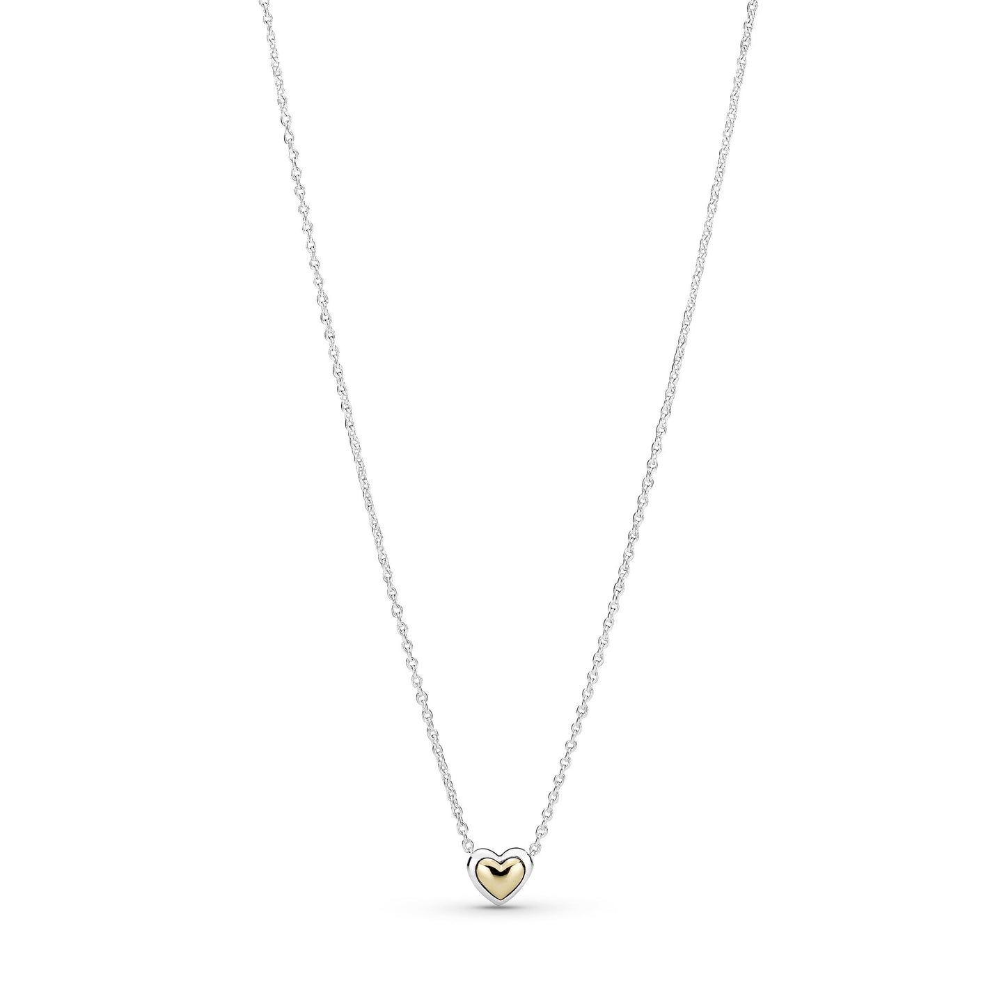 Domed Golden Heart Collier Necklace