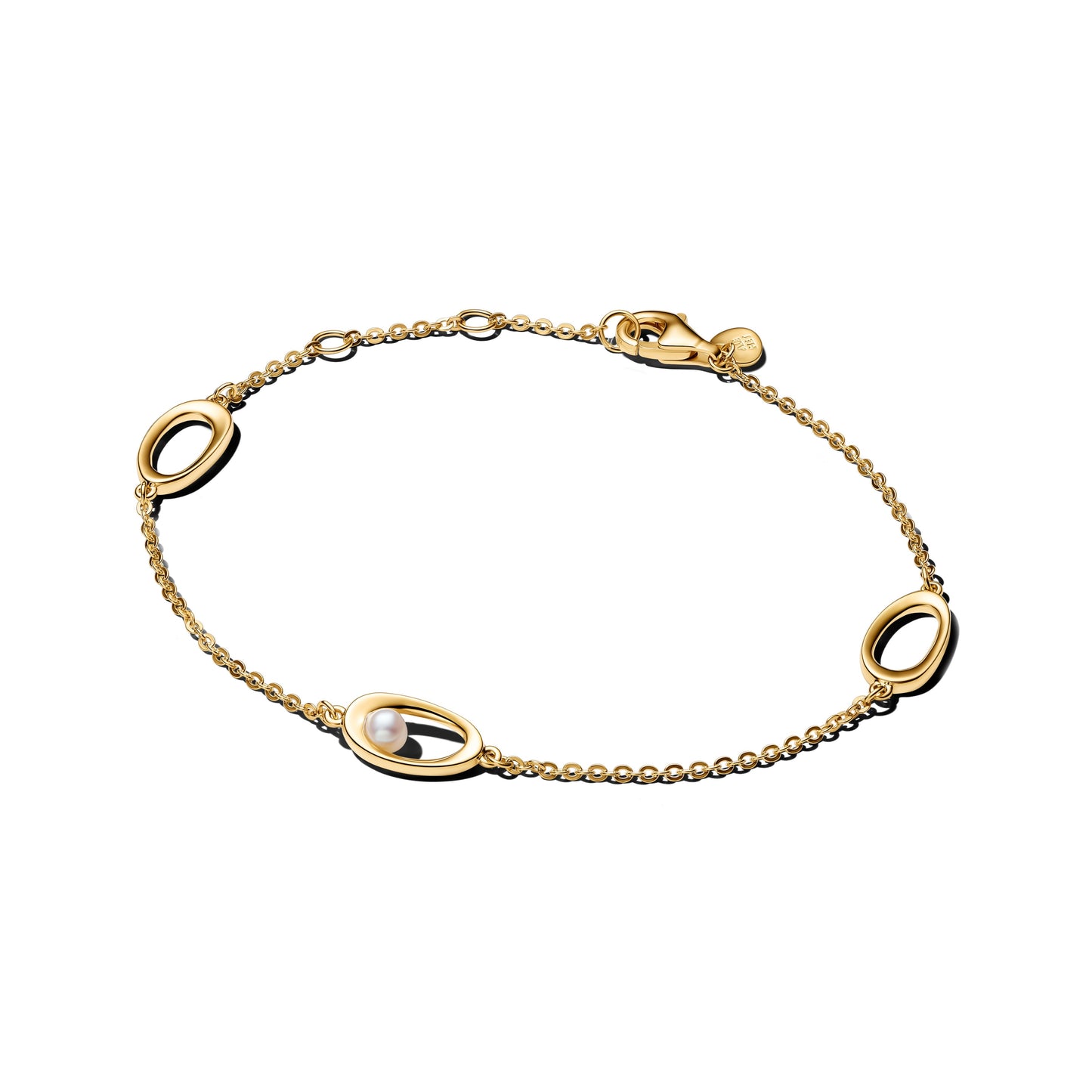 Organically Shaped Oval & Treated Freshwater Cultured Pearl Bracelet