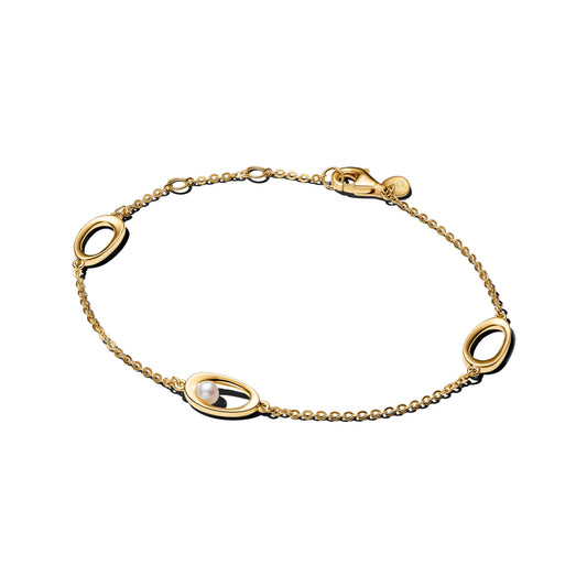 Organically Shaped Oval & Treated Freshwater Cultured Pearl Bracelet