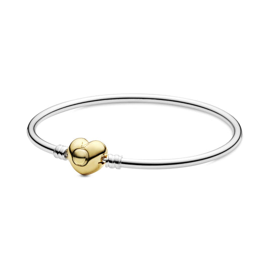 Pandora Moments Heart Clasp Bangle