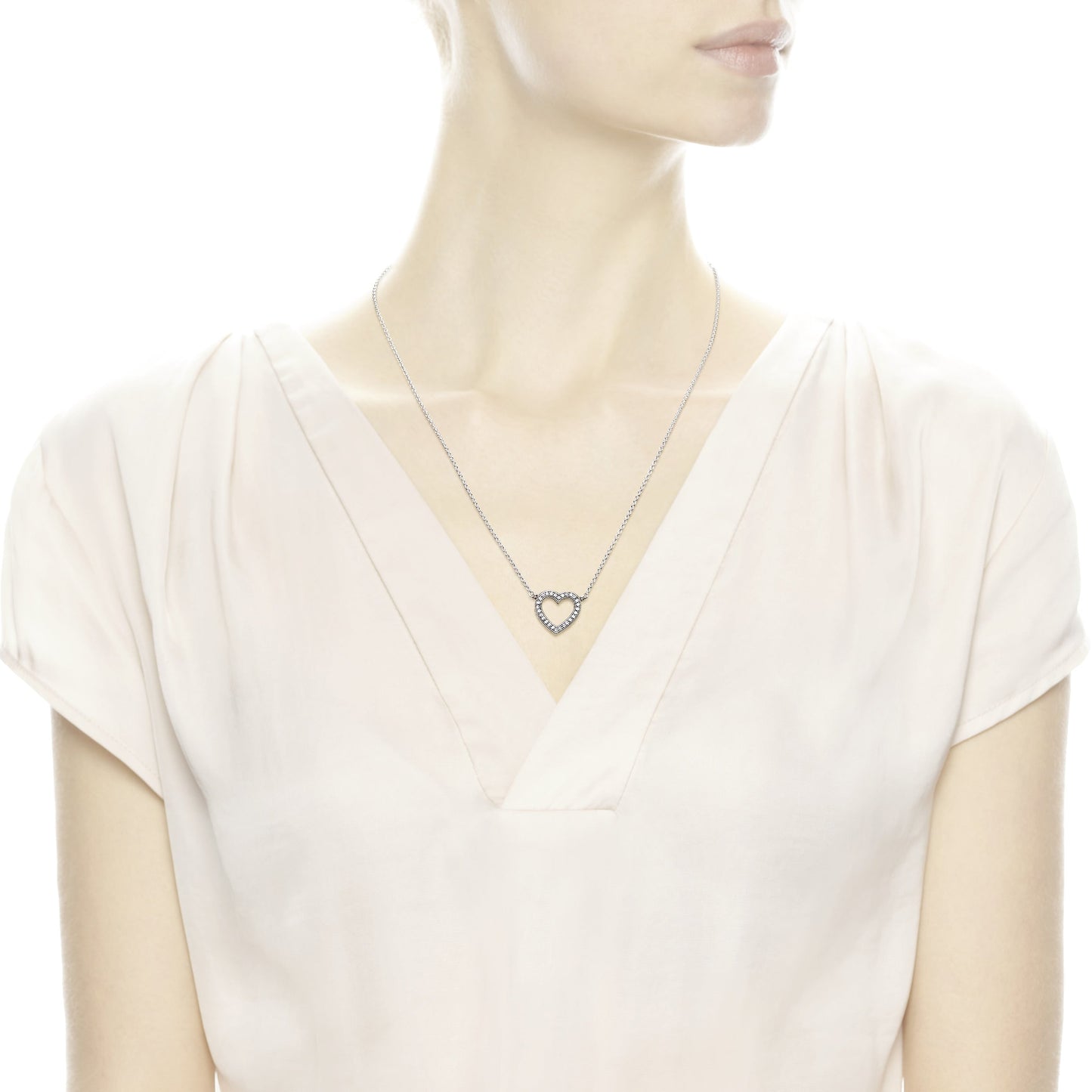 Sparkling Open Heart Necklace
