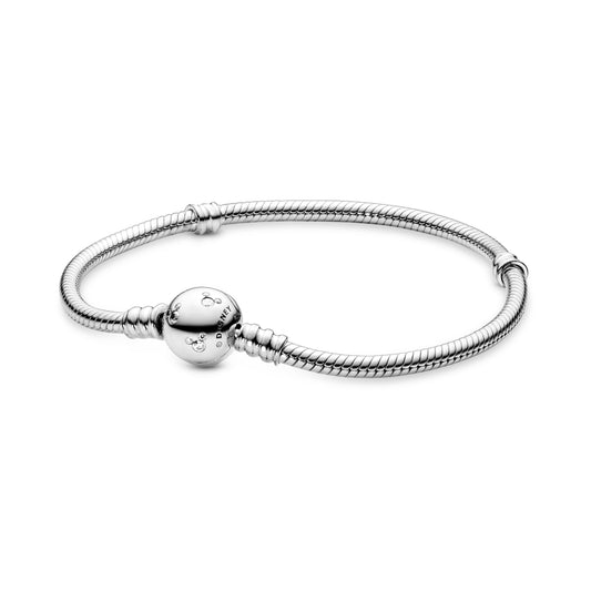 Disney, Pandora Moments Sparkling Mickey Mouse Snake Chain Bracelet