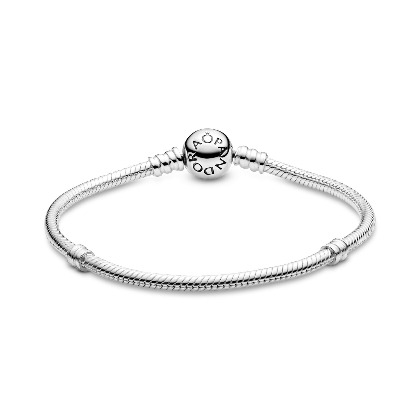 Pandora Moments Sparkling Heart Clasp Snake Chain Bracelet