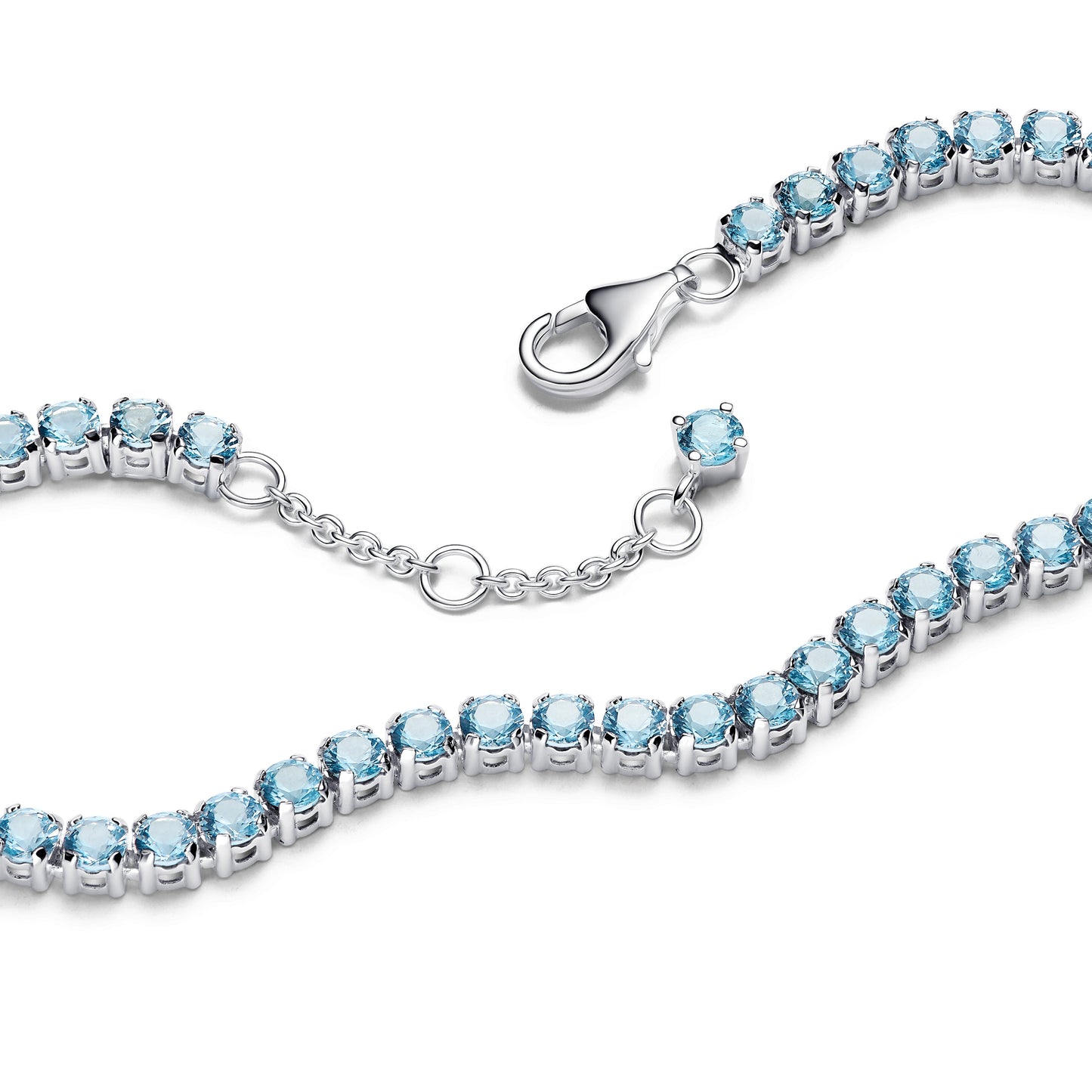 Sparkling Light Blue Tennis Bracelet