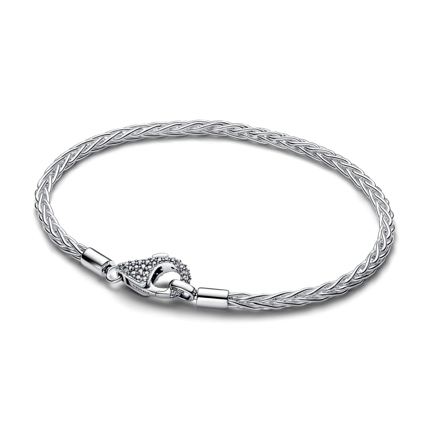 Pavé Clasp Foxtail Chain Charm Bracelet