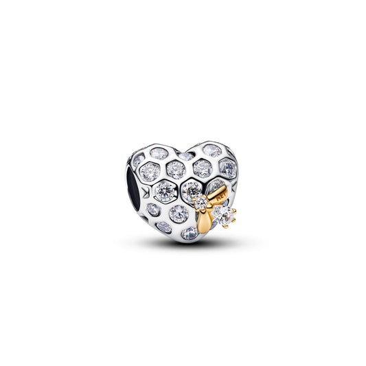 Bridgerton Honeycomb & Bee Heart Charm