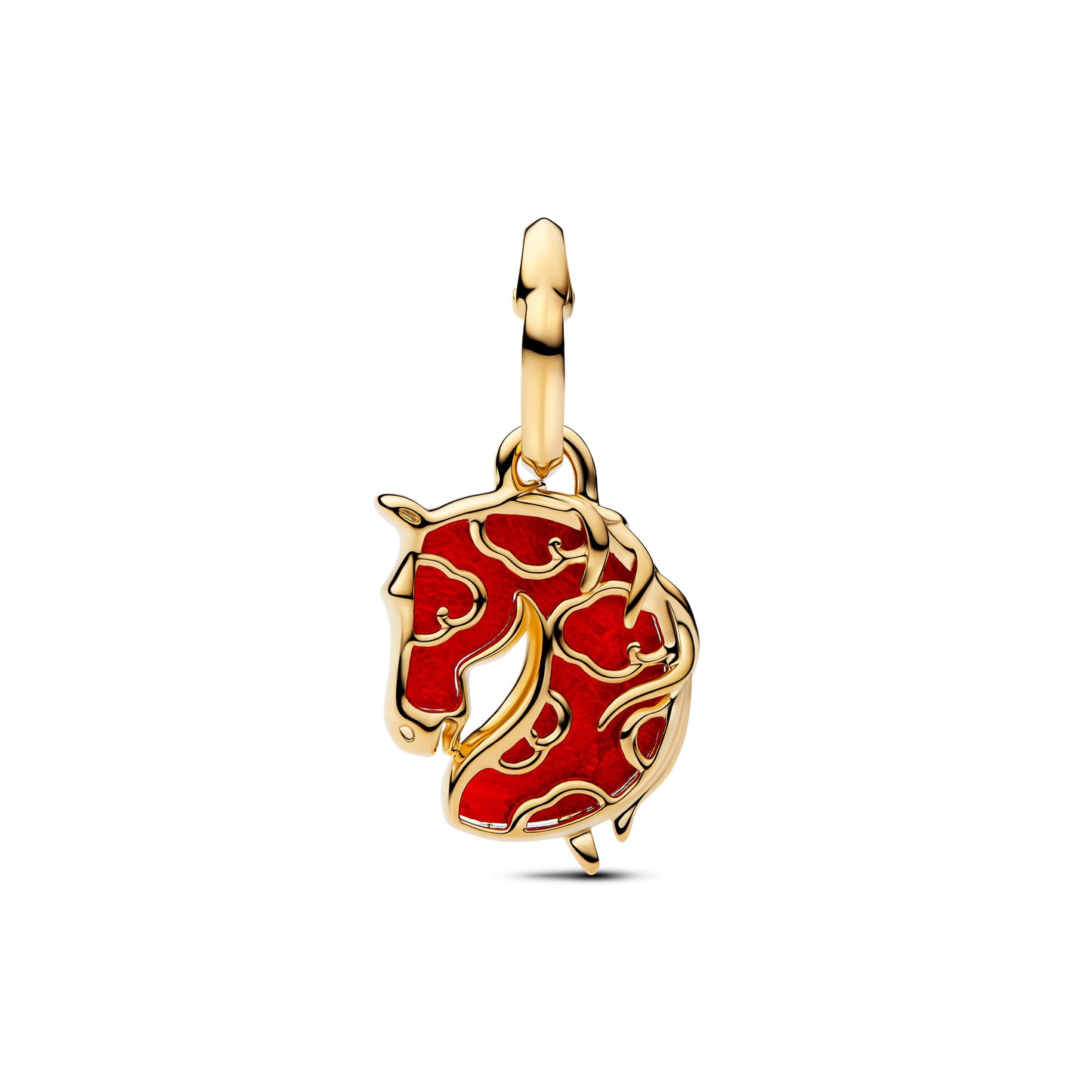 Red Fire Horse Murano Glass Dangle Charm