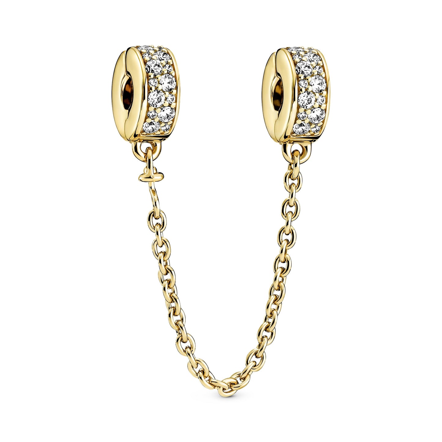 Clear Pavé Safety Chain Clip Charm