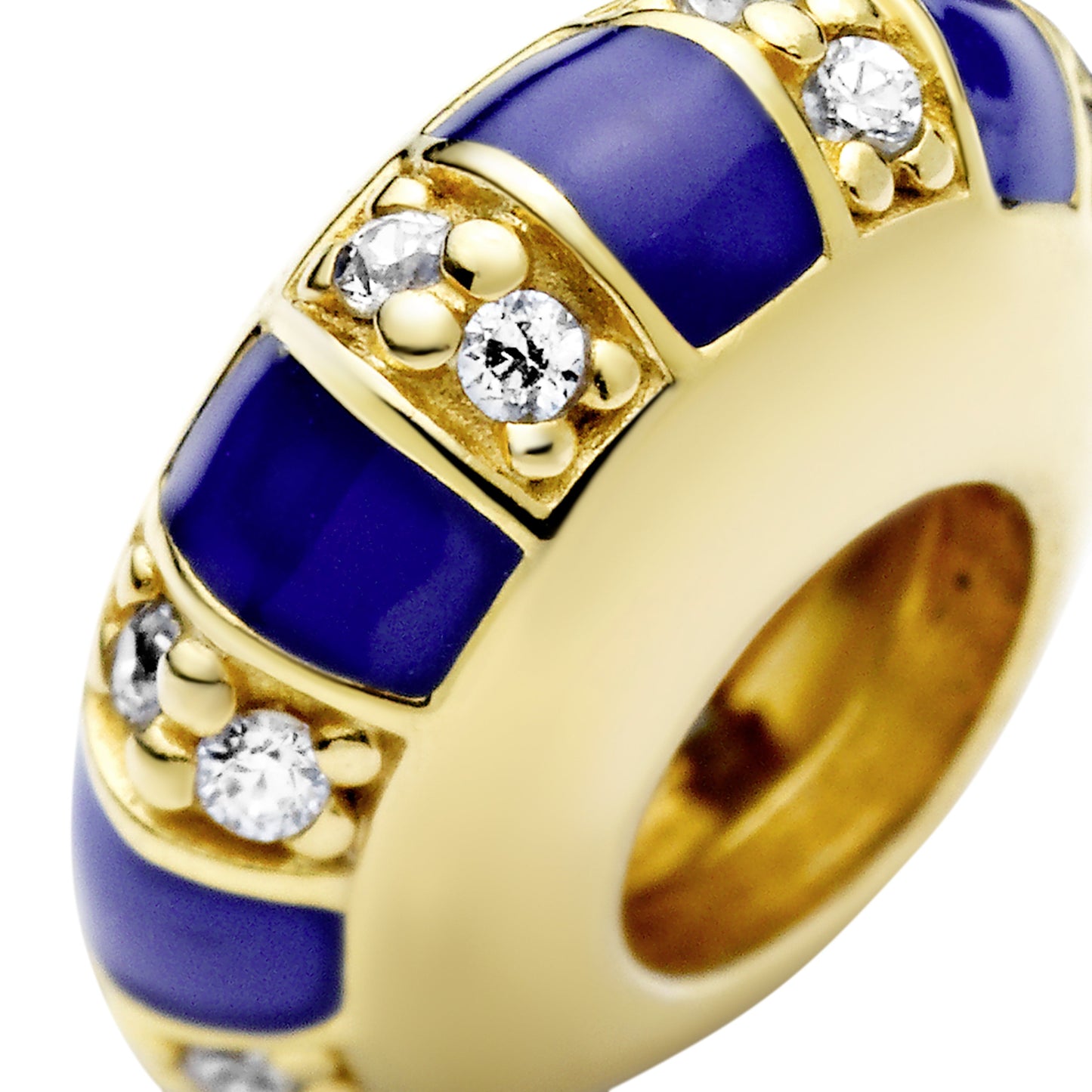 Blue Stripes Spacer Charm