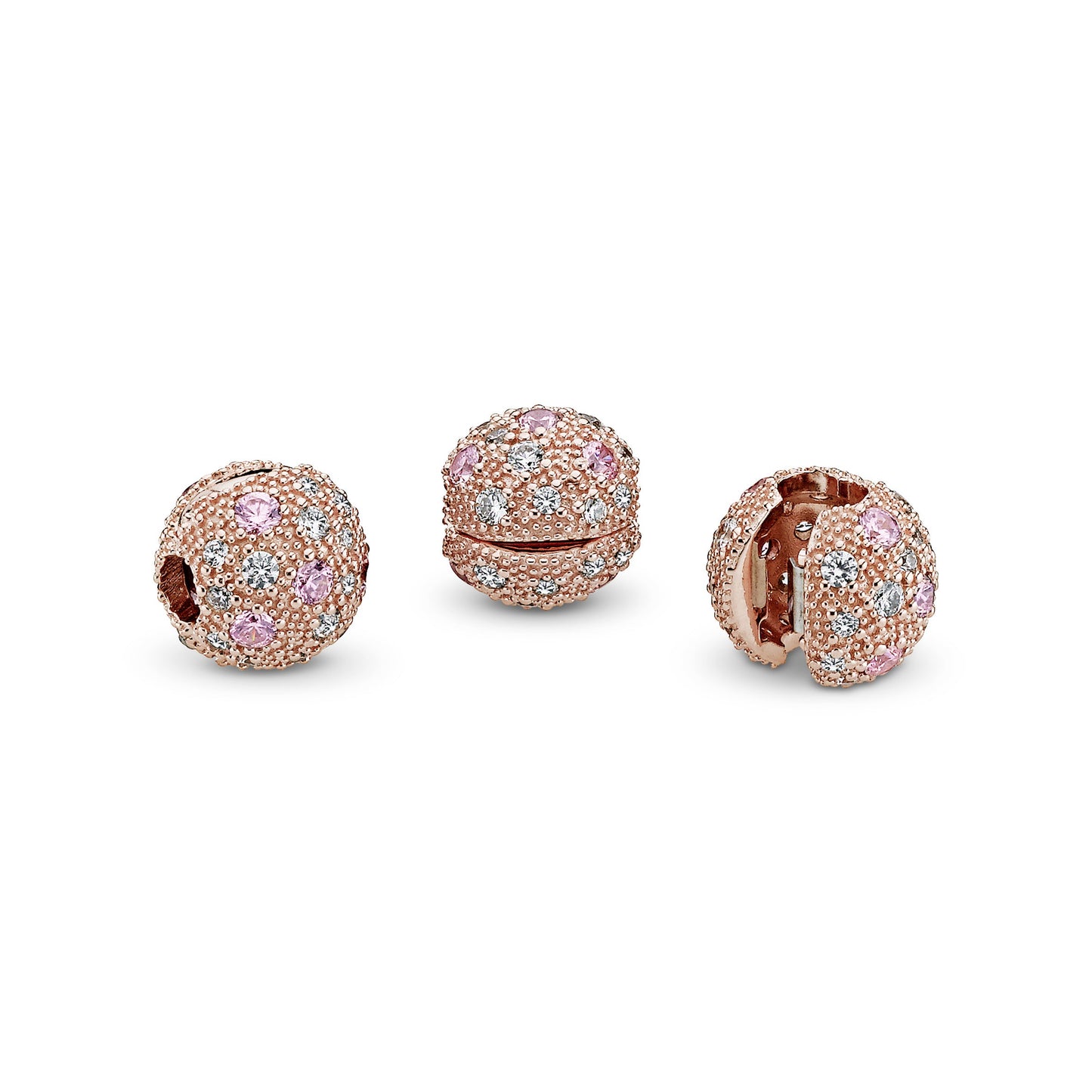 Pink Beaded Texture Clip Charm