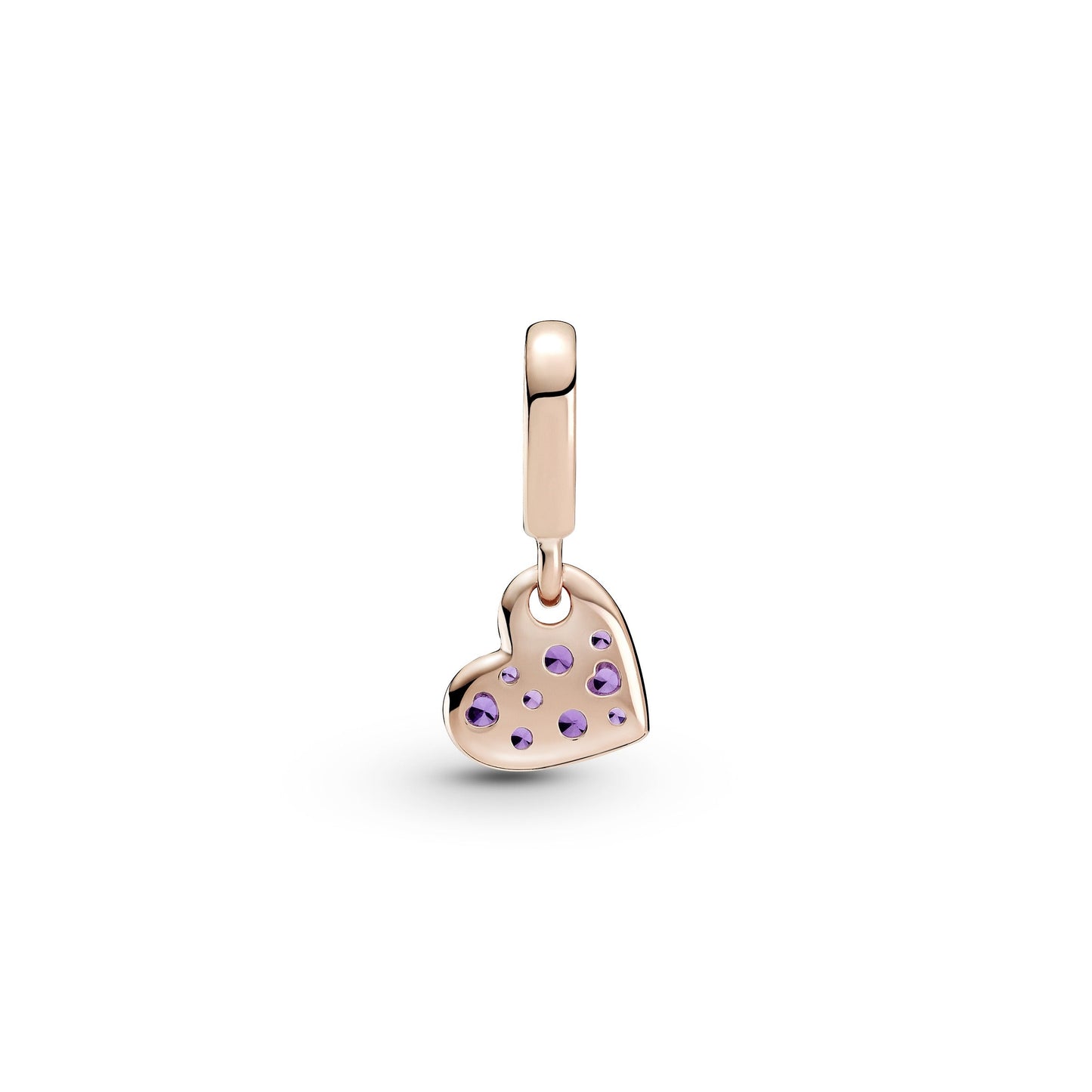 Royal Purple Pavé Tilted Heart Dangle Charm