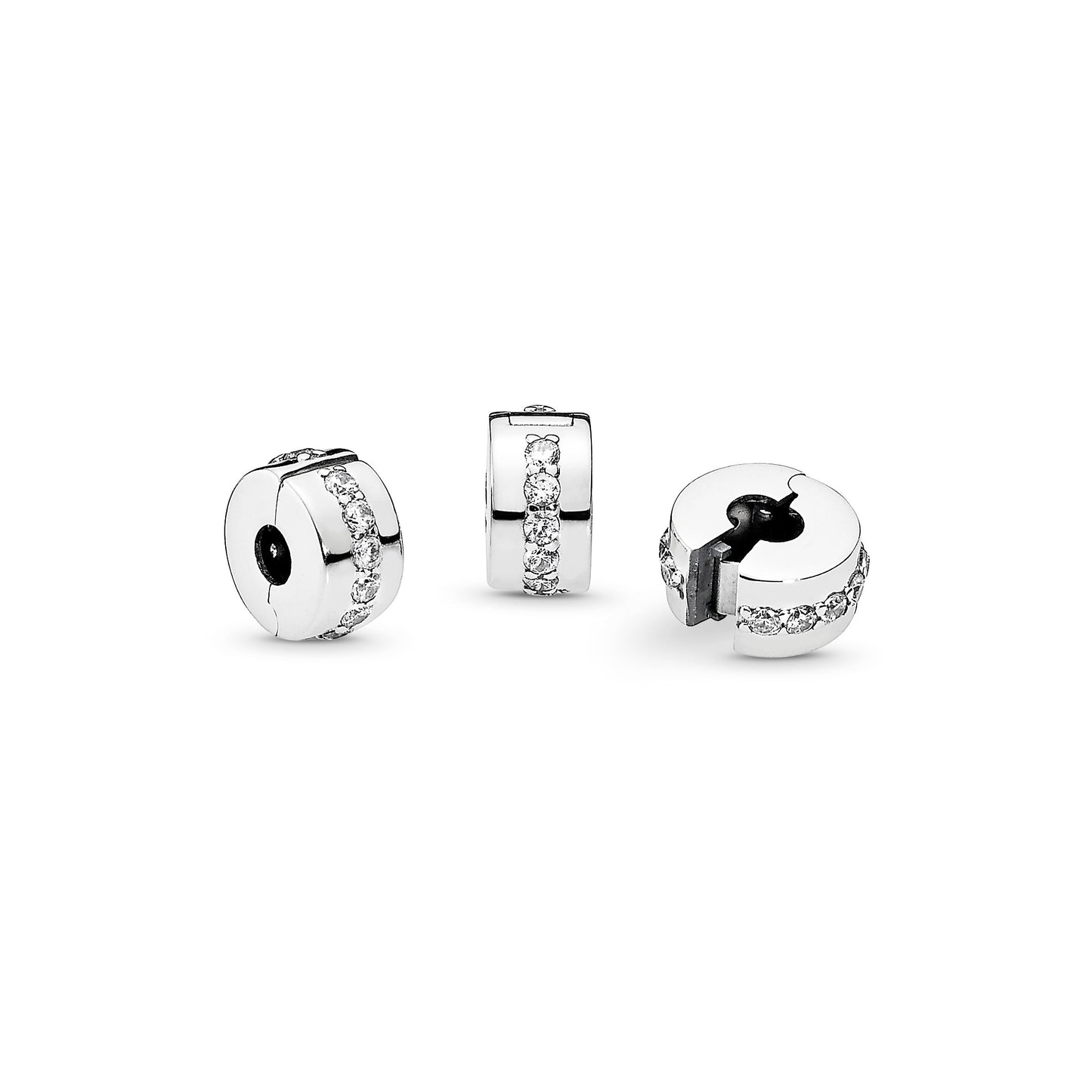 Clear Sparkling Row Clip Charm