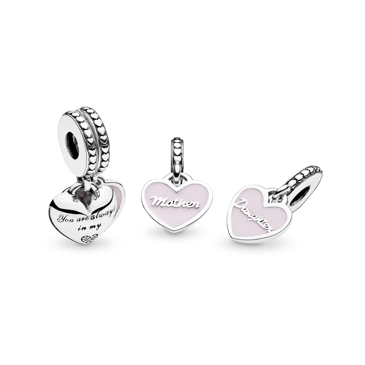 Mother & Daughter Hearts Dangle Charm