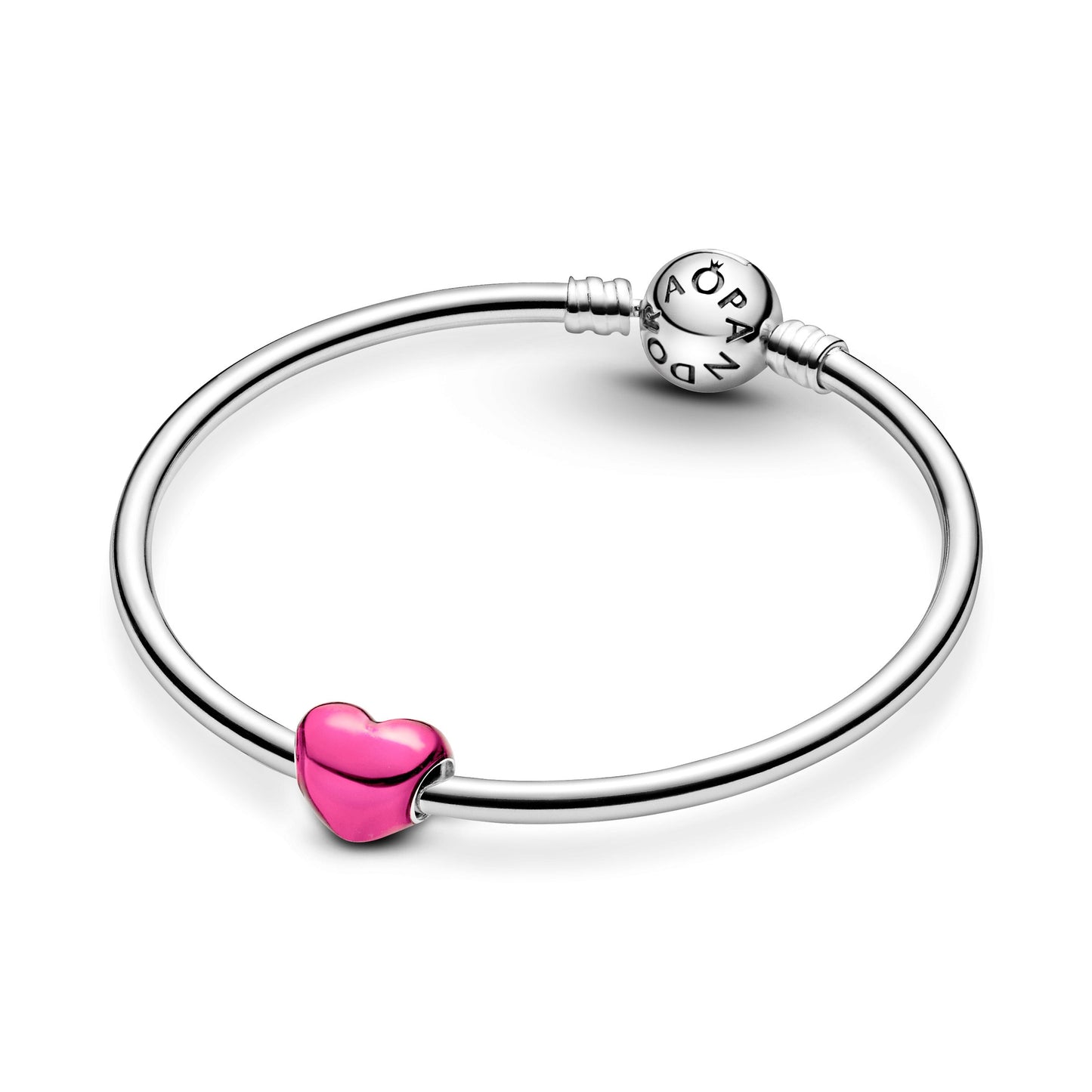 Metallic Pink Heart Charm