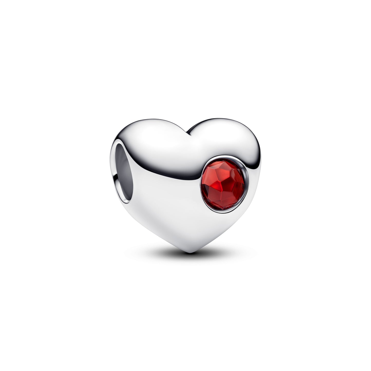 Engravable Red Stone Heart Charm