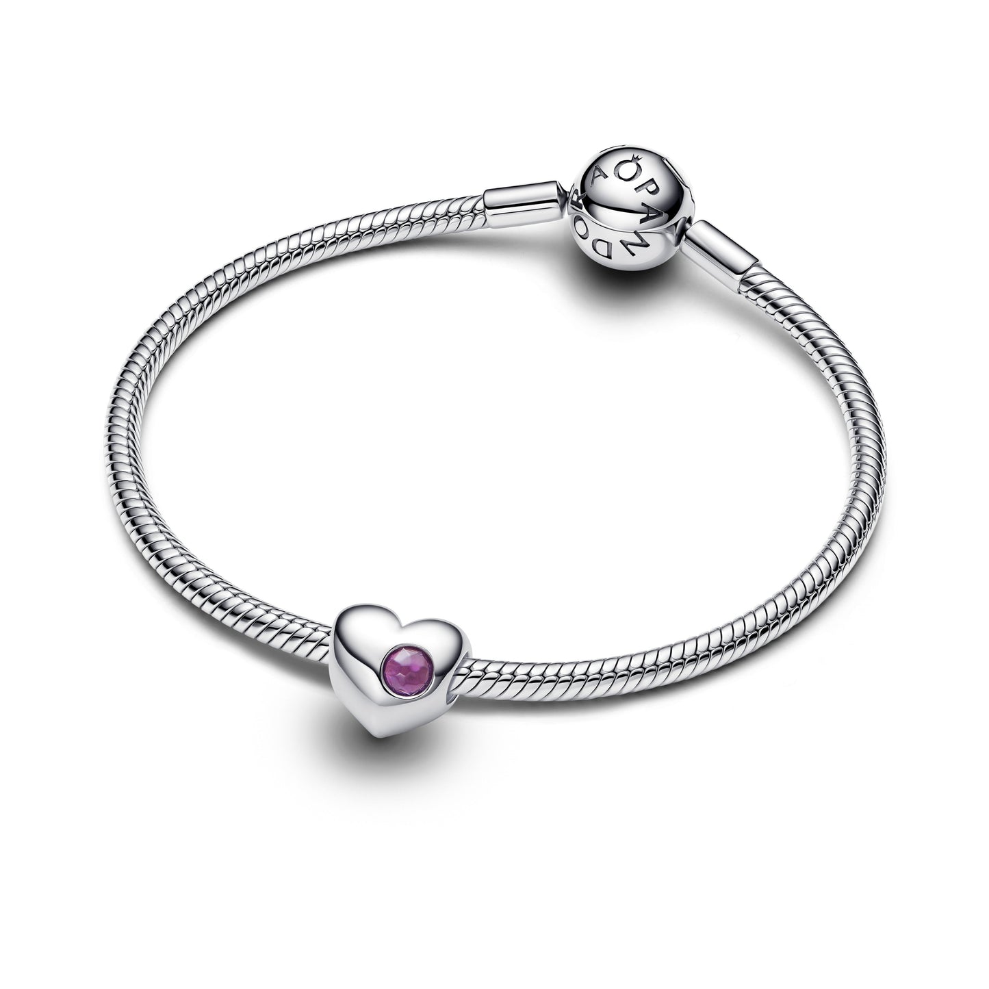 Engravable Purple Stone Heart Charm