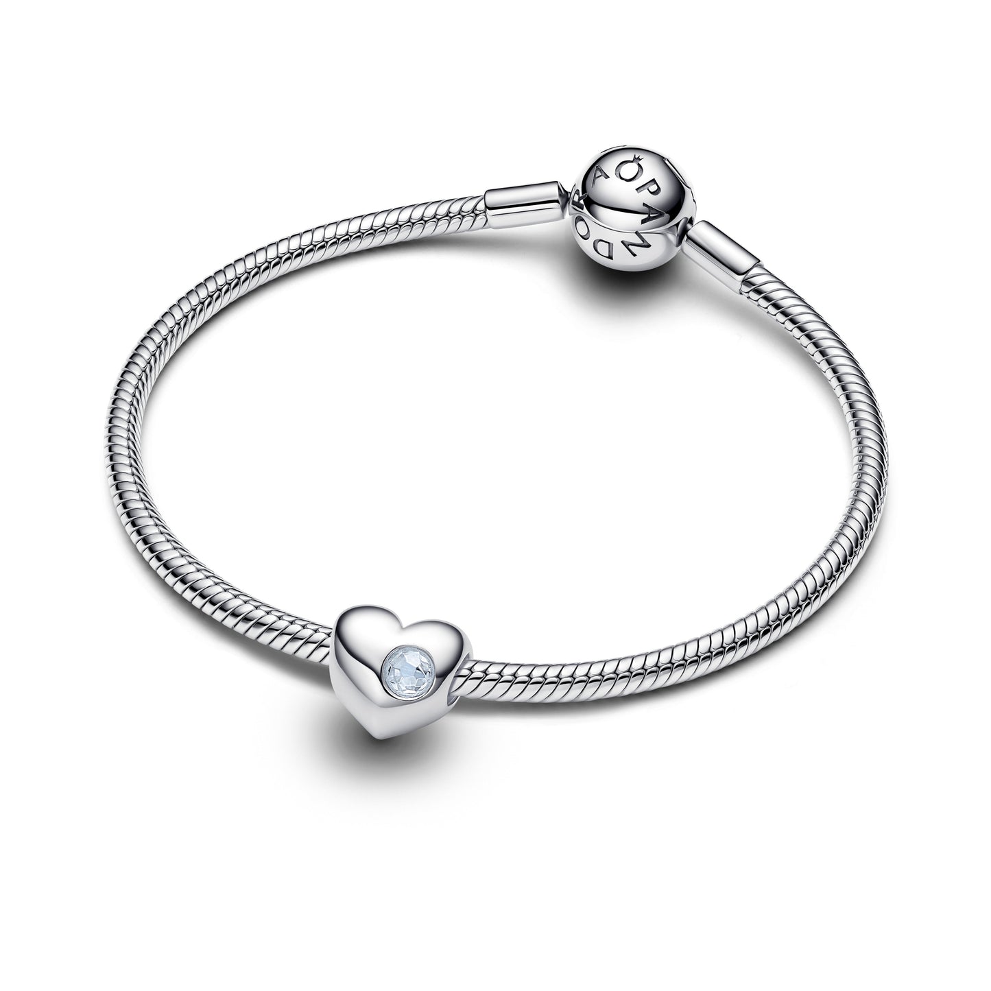 Engravable Sea Aqua Blue Stone Heart Charm