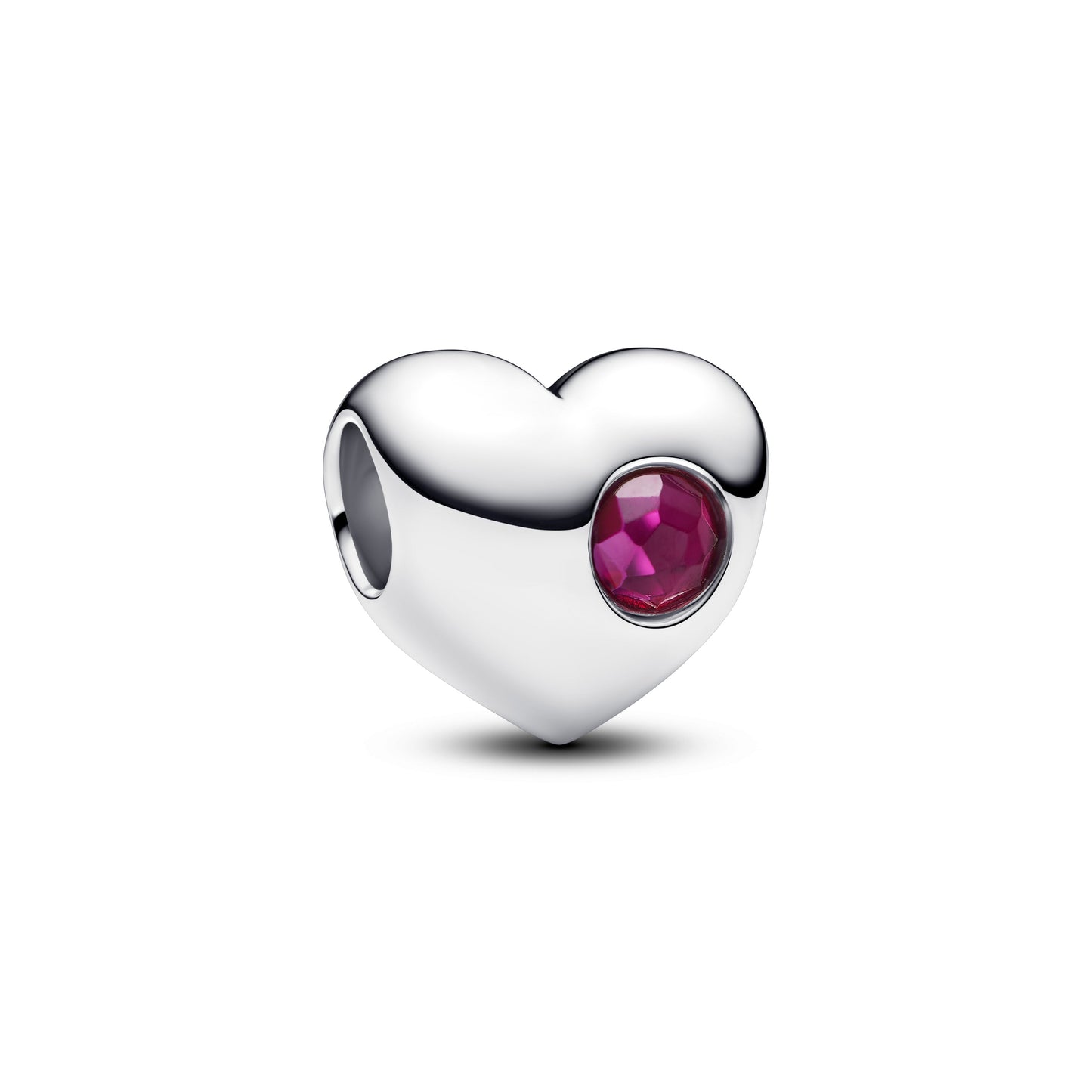 Engravable True Red Stone Heart Charm