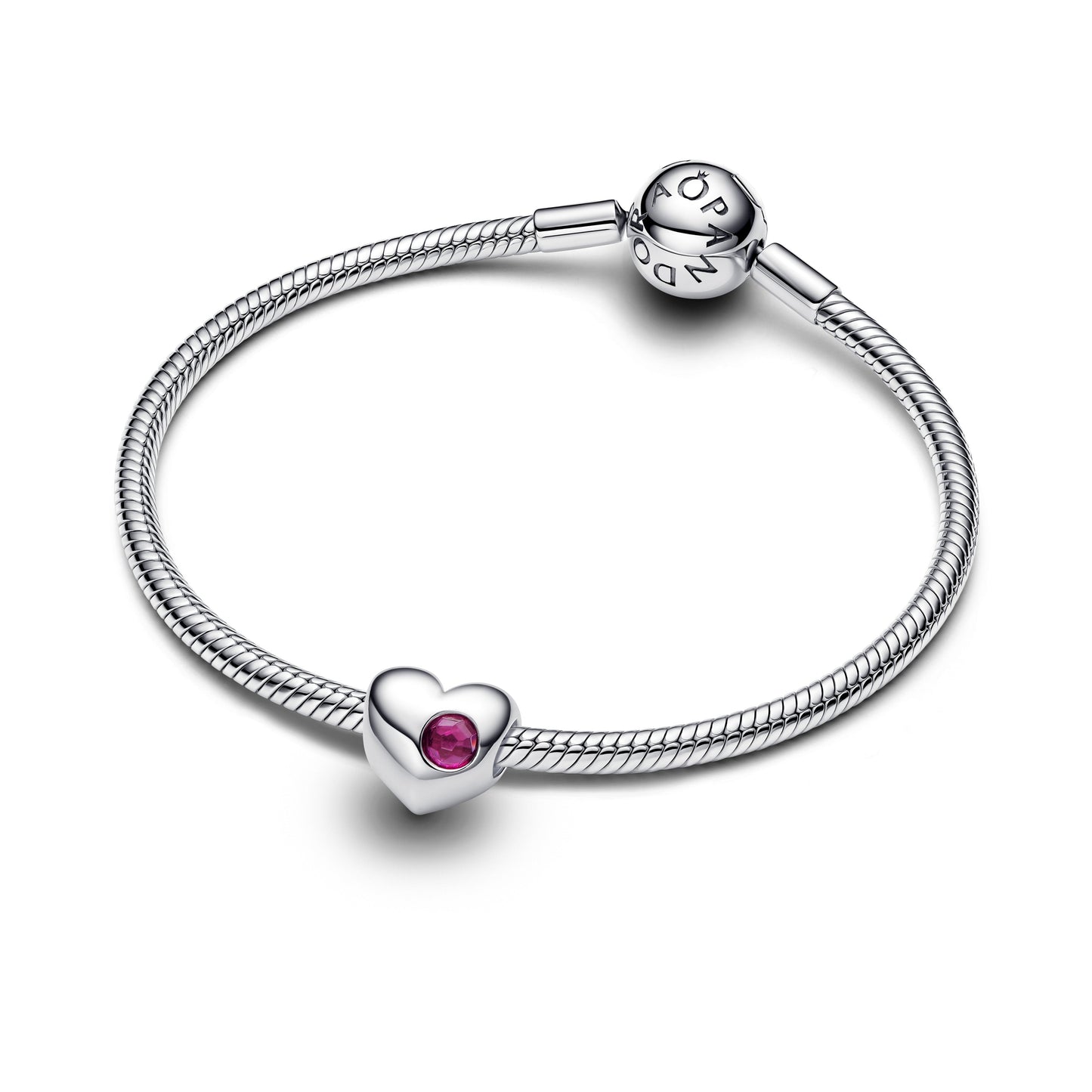 Engravable True Red Stone Heart Charm