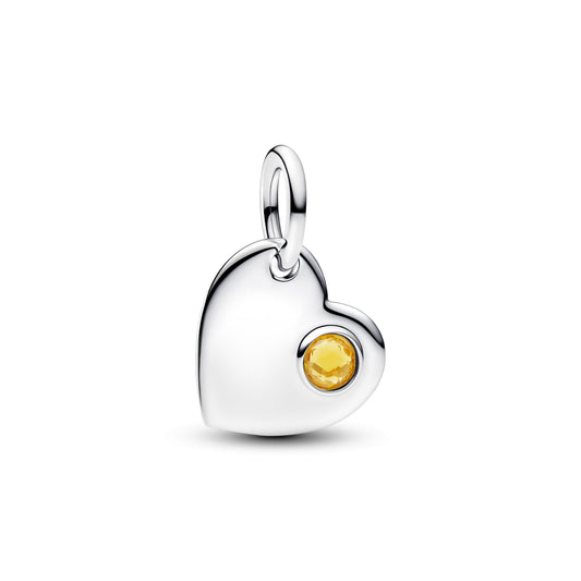 Engravable Heart Honey Stone Dangle Charm