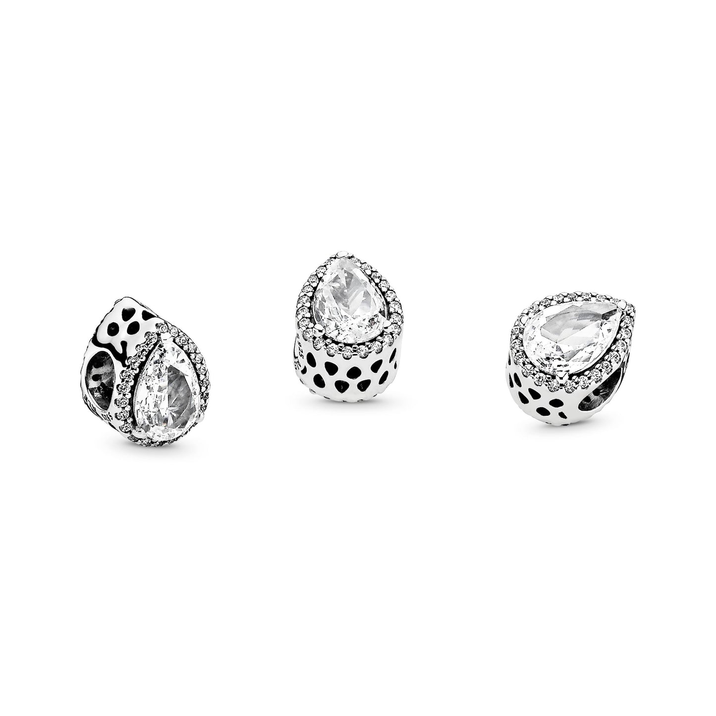 Sparkling Teardrop Halo Charm