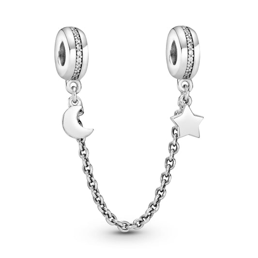 Half Moon & Star Safety Chain Charm