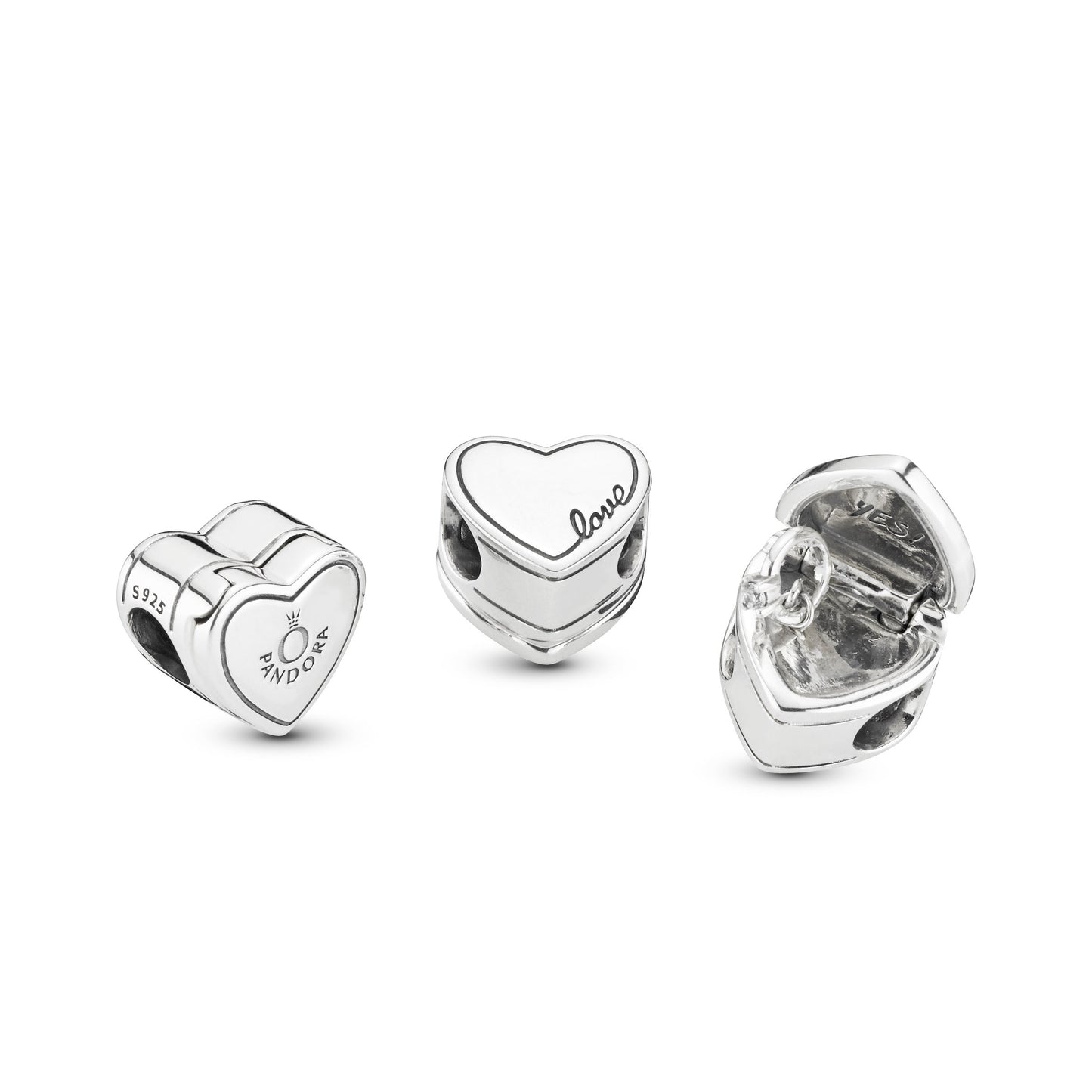 Pandora Logo Yes! Heart Charm
