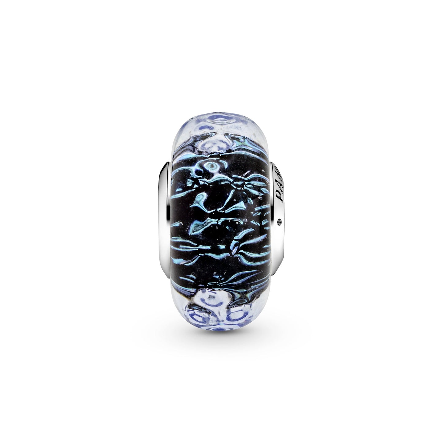 Wavy Dark Blue Murano Glass Ocean Charm