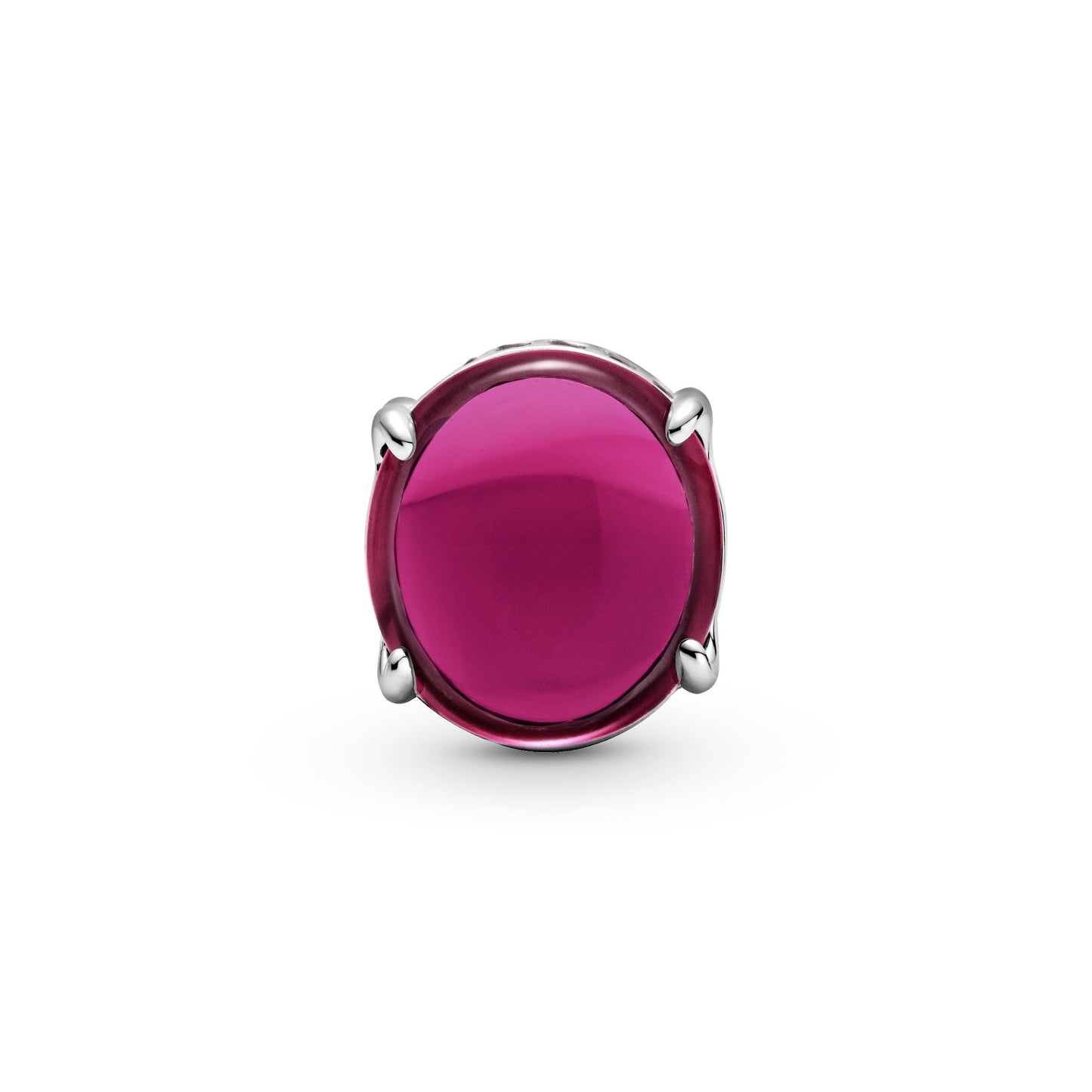 Fuchsia Rose Oval Cabochon Charm