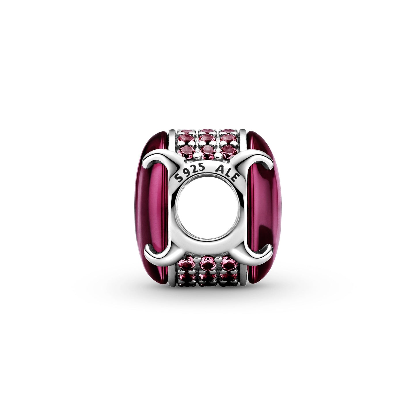 Fuchsia Rose Oval Cabochon Charm