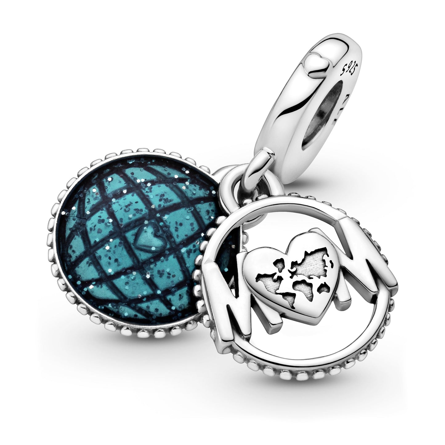 Glitter Globe Mum Dangle Charm