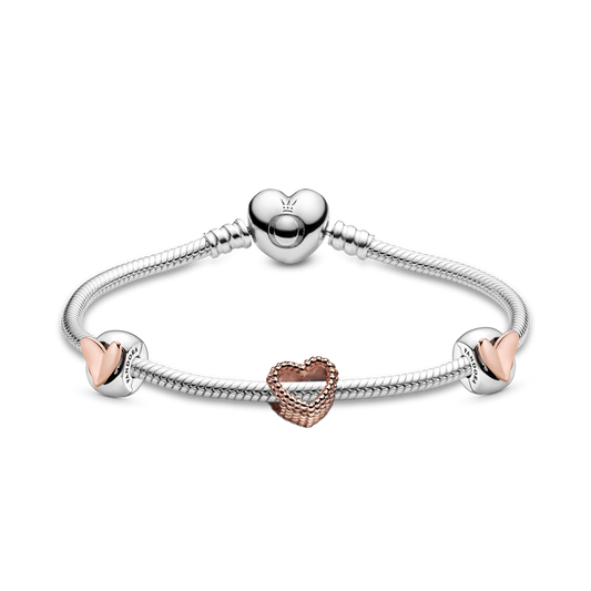 Love Hearts Bracelet and Charms Bundle Set